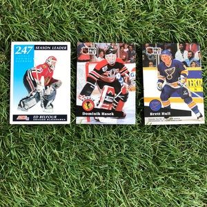 Vintage hockey cards (3) from the early 90s
